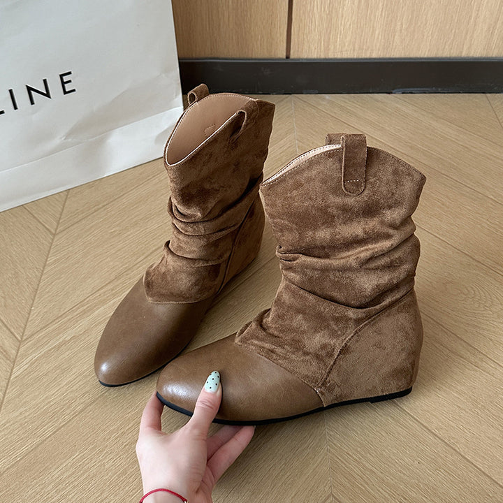 Damen Modische Stiefeletten mit schickem Falten-Design Echo Archiv