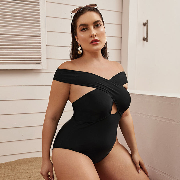 Damen Stilvoller Einteiler mit asymmetrischem Cut-Out Echo Archiv