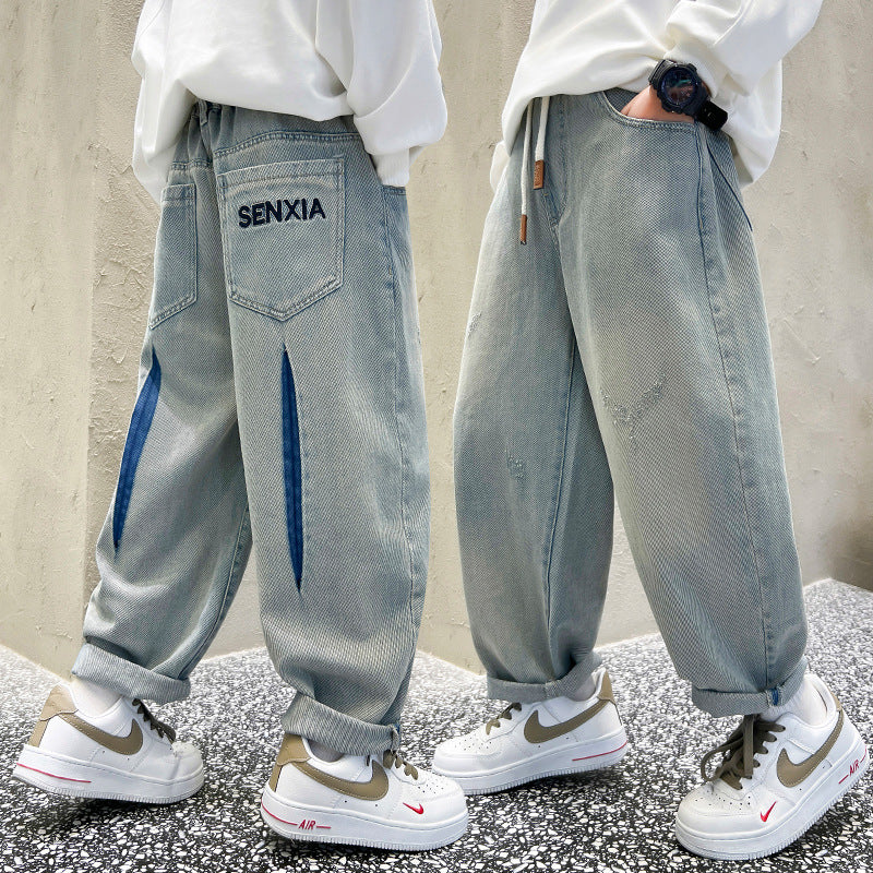 Herren lässige Baggy-Jeans mit Farbkontrasten Echo Archiv