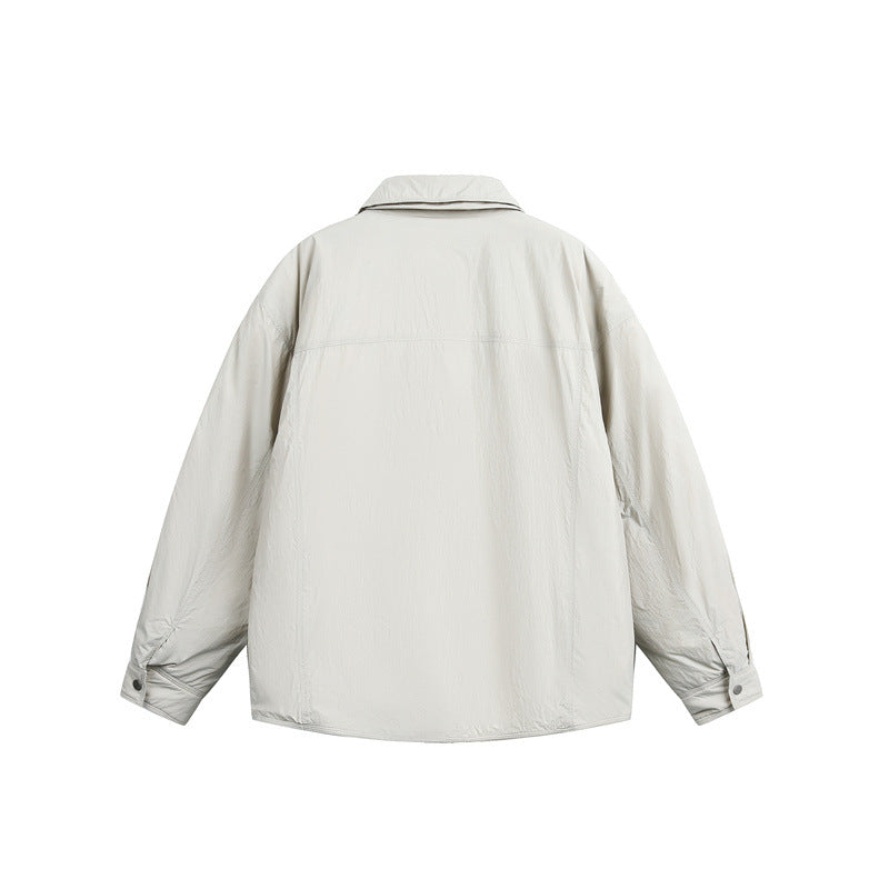 Herren Wattierte Hemdjacke mit Kontrast-Karotasche Echoarchiv