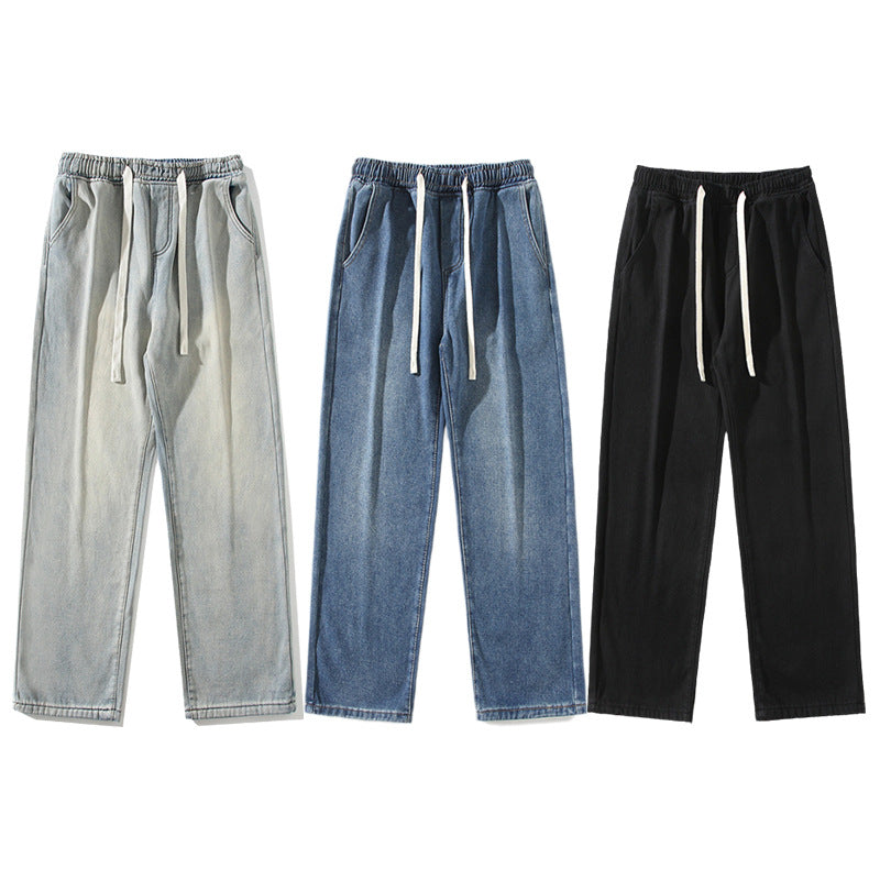 Herren locker sitzende Jeanshose im Oversize-Baggy-Stil mit Tunnelzug Echo Archiv