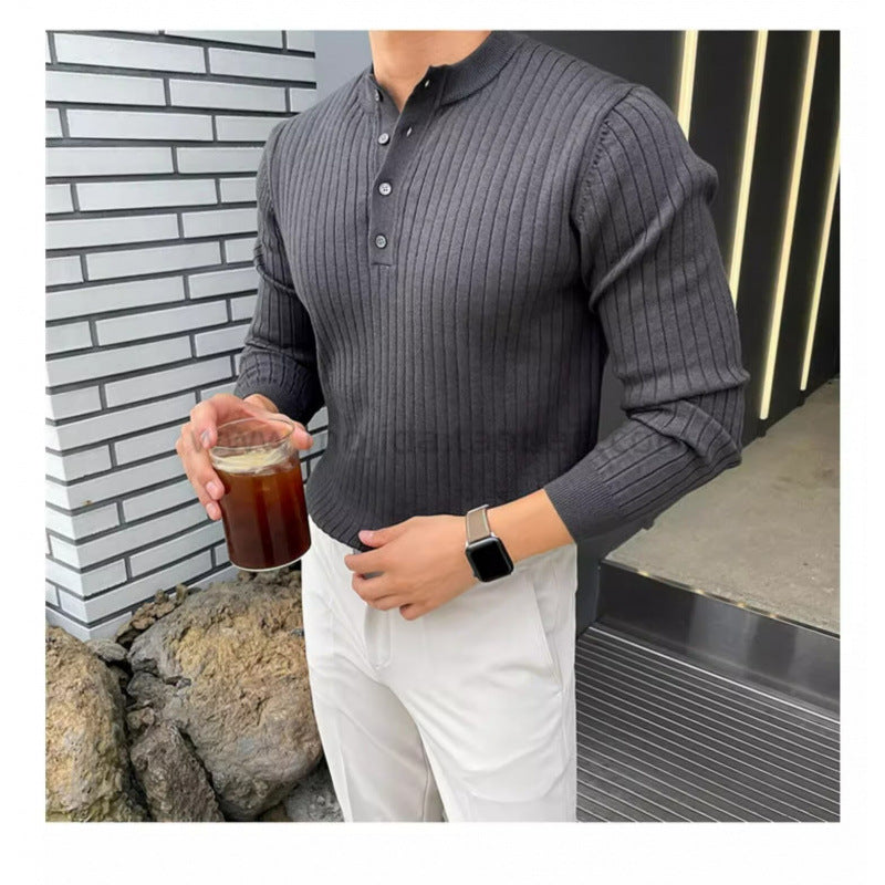 Herrenmode Langarm Rippstrickshirt Echo Archive