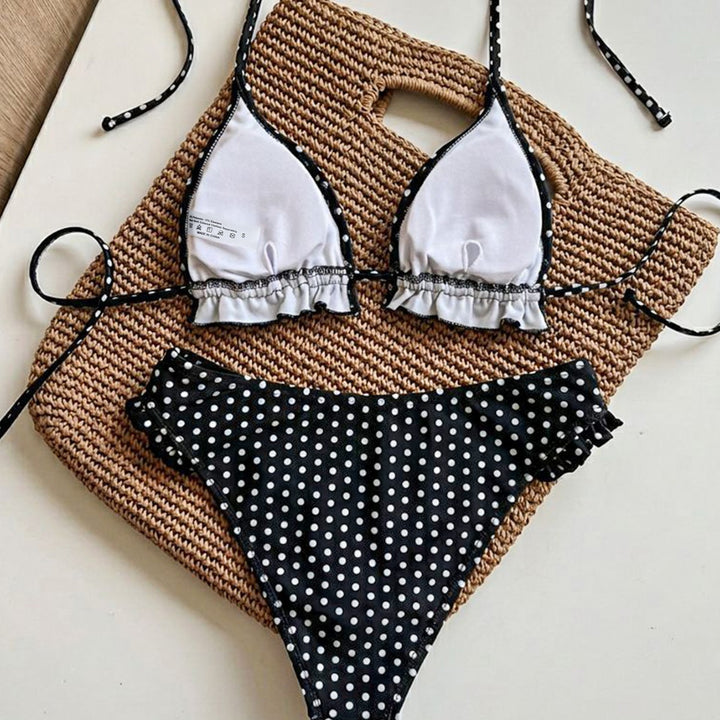 Damen Triangel-Bikini mit Rüschendetails und verstellbaren Trägern Echo Archiv