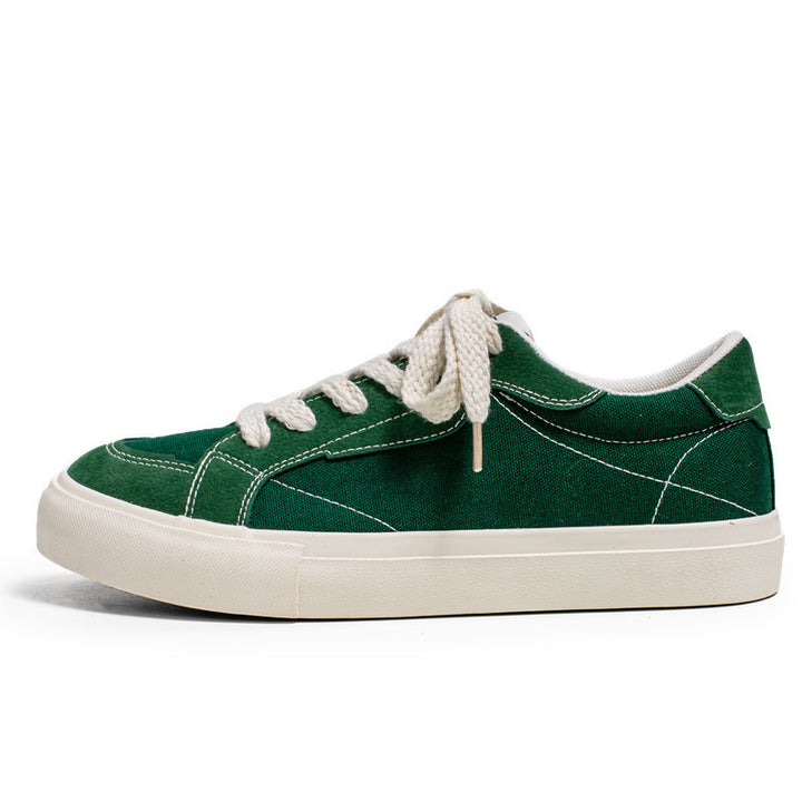 Unisex lässiger Canvas-Low-Top Sneaker mit kontrastnaher Ziersteppung und gepolsterter Plateausohle – Norré