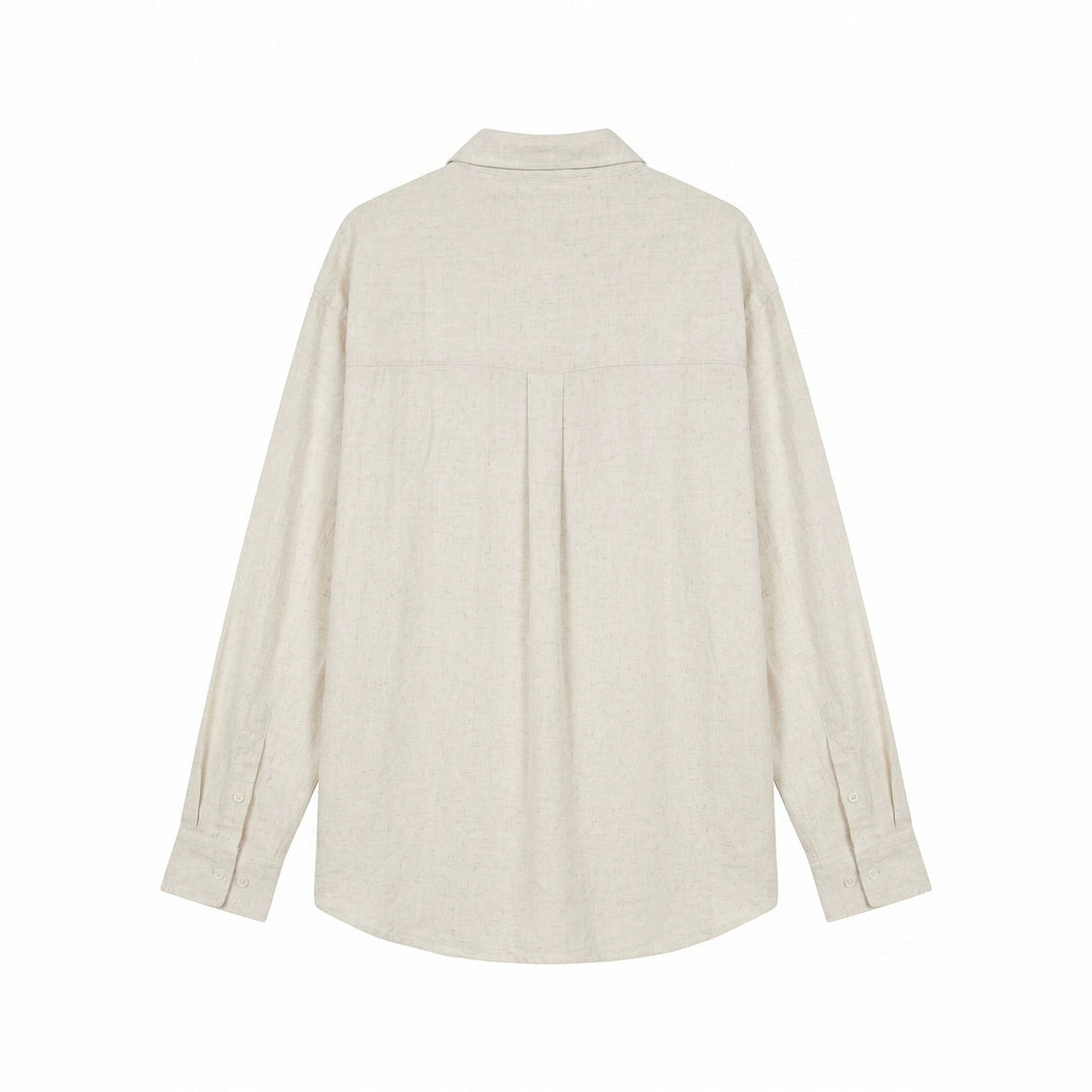 Unisex Leichtes Oversize‑Hemd in Leinenoptik mit Kentkragen und Ärmelsteg Echoarchiv