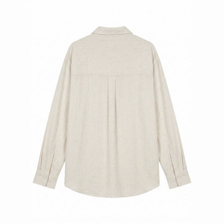 Unisex Leichtes Oversize‑Hemd in Leinenoptik mit Kentkragen und Ärmelsteg Echoarchiv