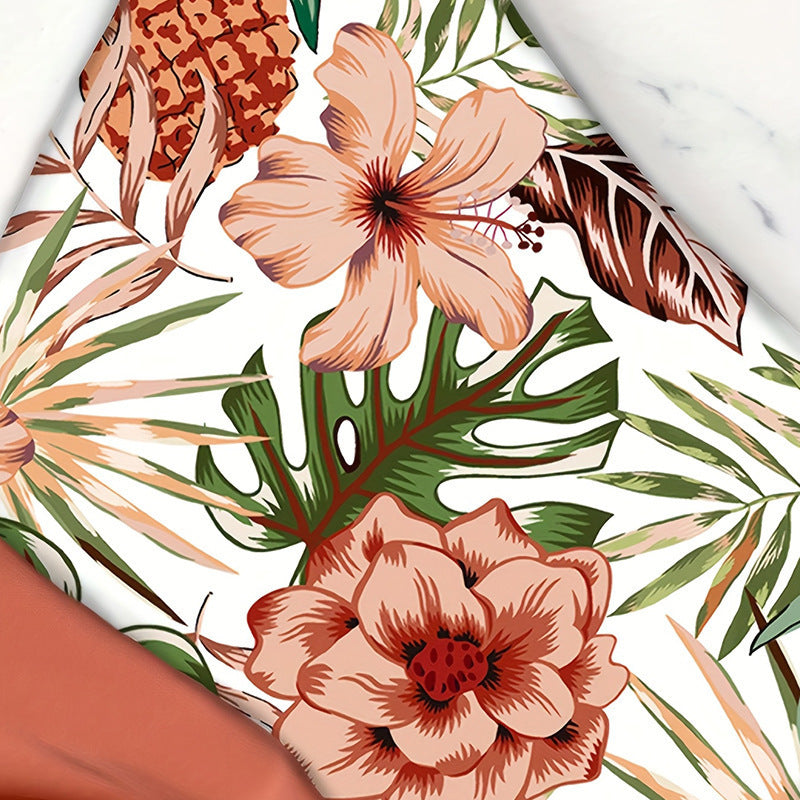 Damen Einteiler Badeanzug mit floralem Wickeldesign Echo Archiv