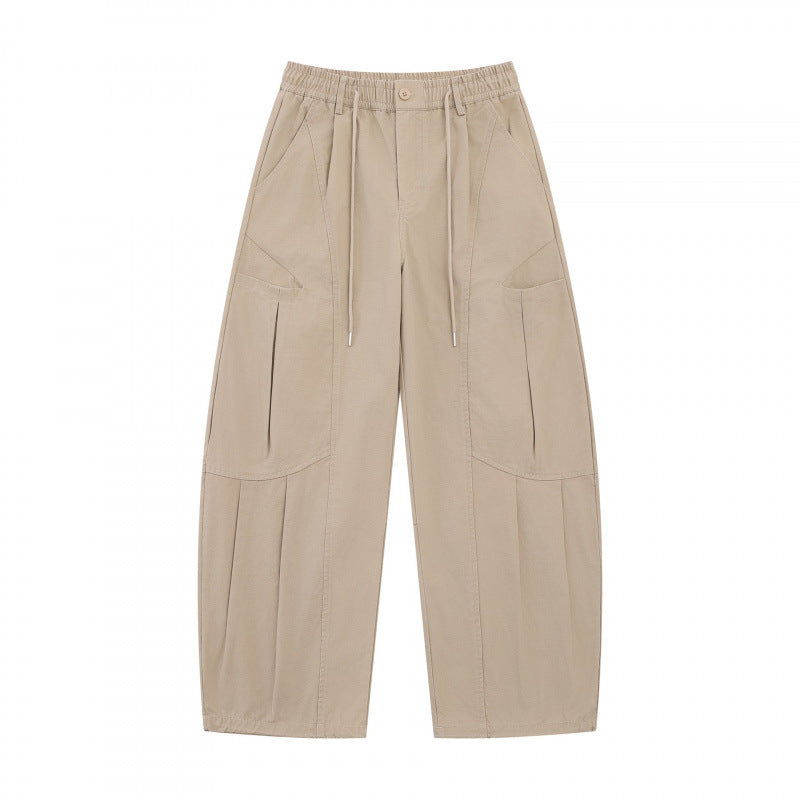 Unisex Weite Utility-Cargo-Hose aus Baumwollmix mit Tunnelzugbund, großen Aufgesetzten Taschen und ballonförmiger Silhouette Echo Archiv