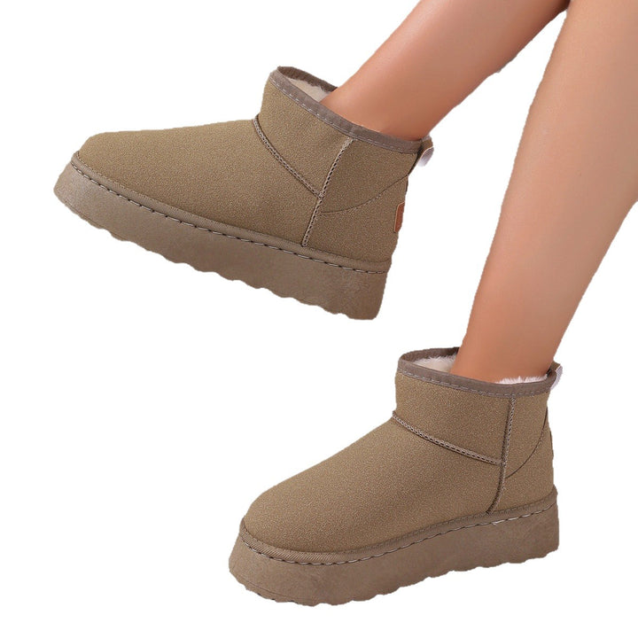 Damen Gefütterte Kurzstiefel mit Plateau‑Sohle und Velours‑Optik Echo Archiv