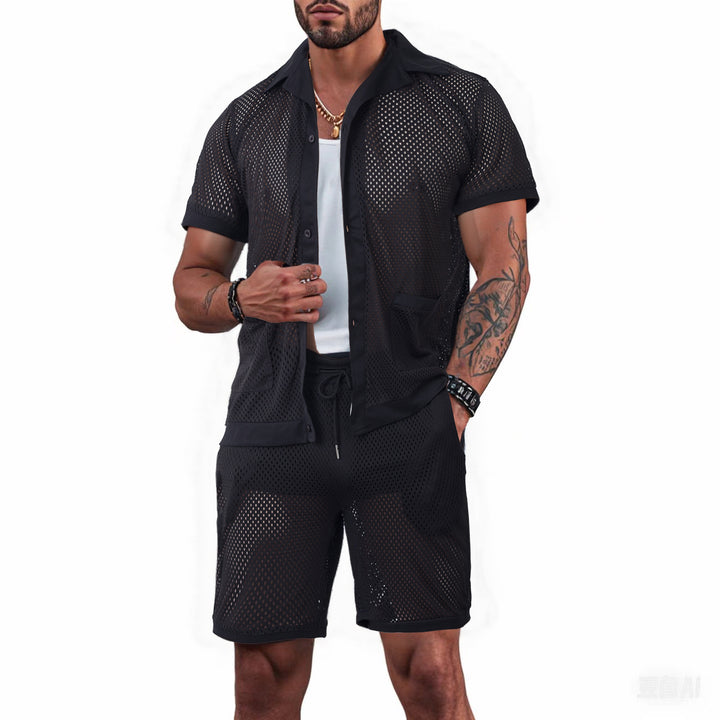 Herren leichter Mesh-Sommeranzug mit praktischen Taschen und atmungsaktivem Design Echoarchiv