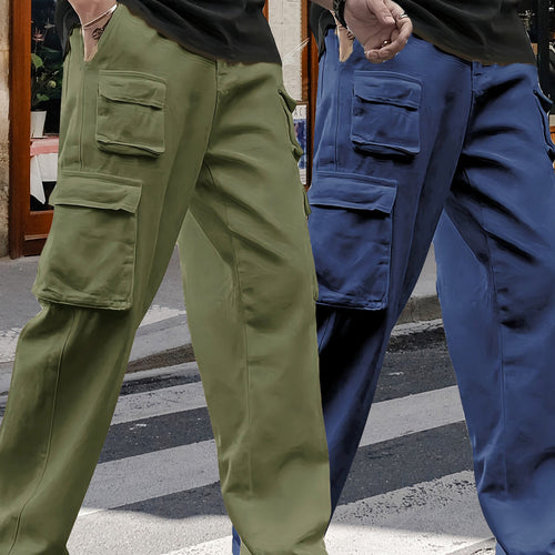 Herren Oversize Utility-Cargohose mit mehrfachen aufgesetzten Klapptaschen Echo Archiv