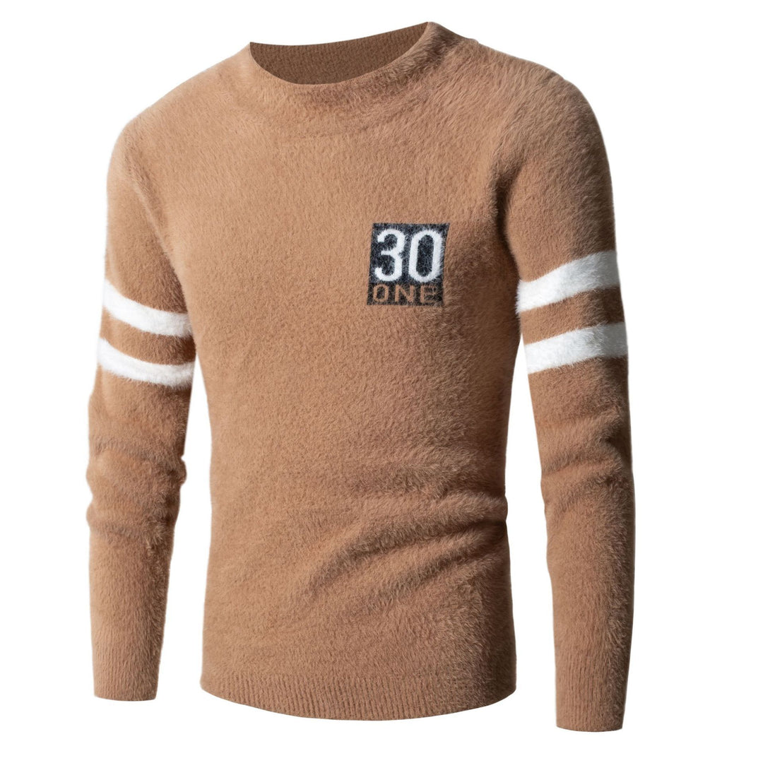 Herren Sportlicher Wollpullover mit strukturiertem Logo Echoarchiv