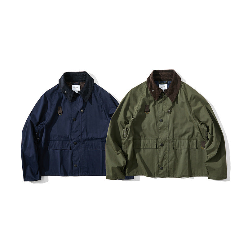 Herren Kurz geschnittene Utility-Fieldjacke mit Cordkragen und D-Ring-Details Echo Archiv