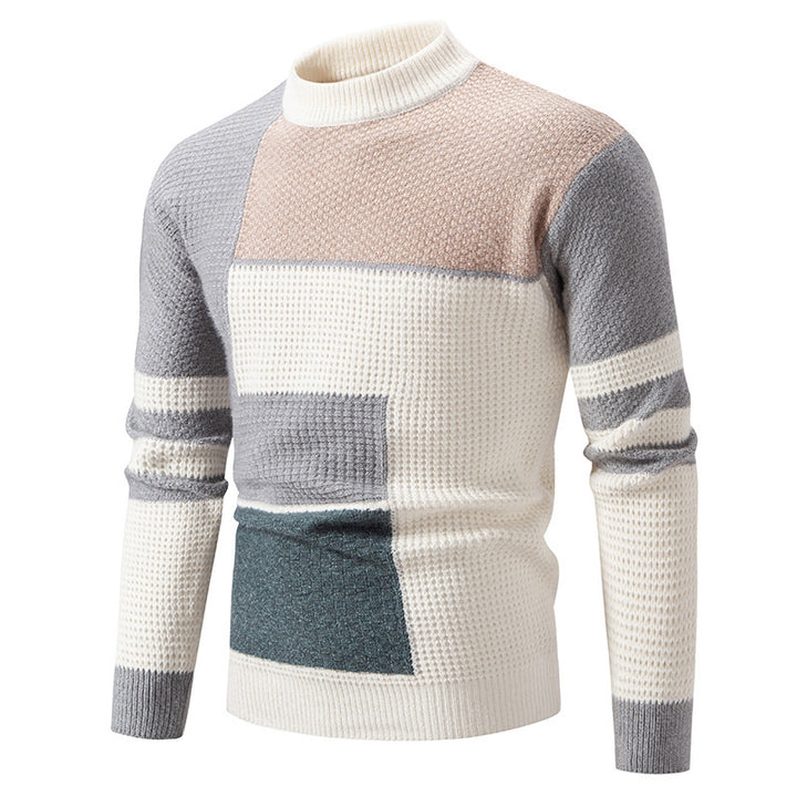 Herren modischer Pullover mit strukturiertem Farbblockdesign Echoarchiv