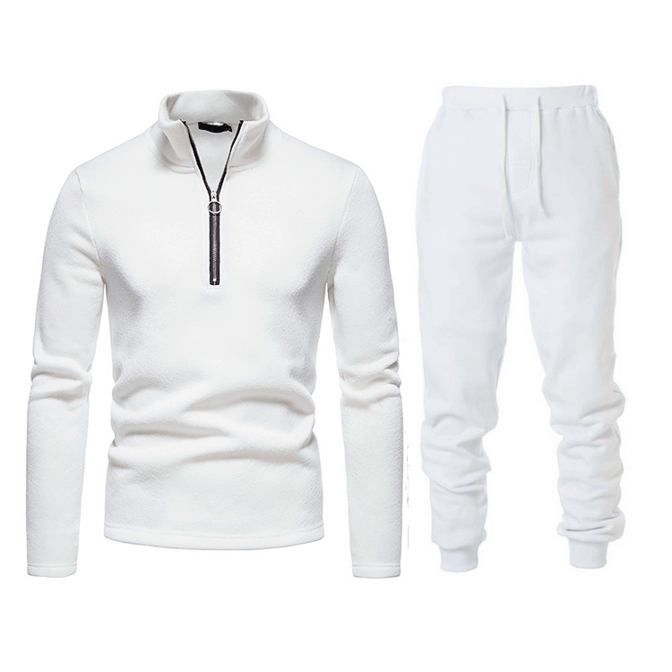 Herren Sportliches Fleece Trainingsanzug-Set mit Reißverschluss Echoarchiv