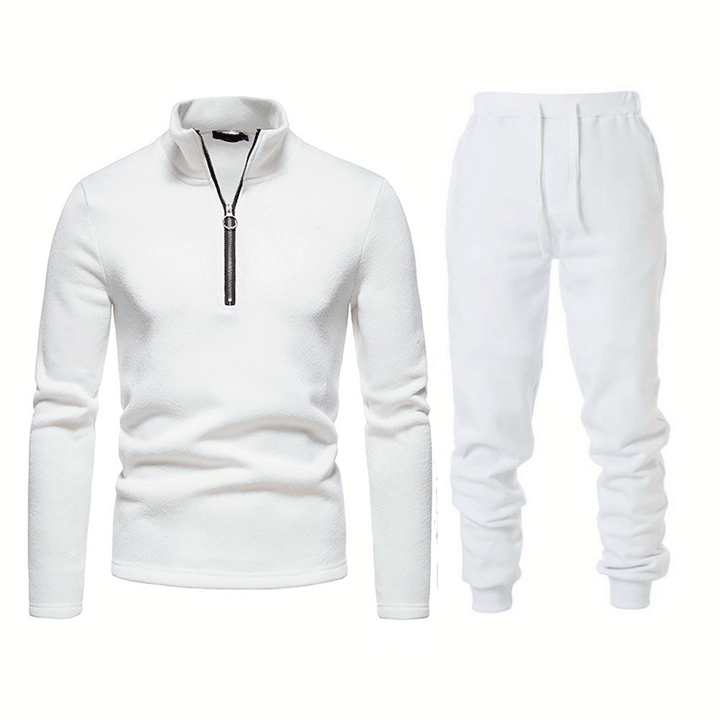 Herren Sportliches Fleece Trainingsanzug-Set mit Reißverschluss Echoarchiv