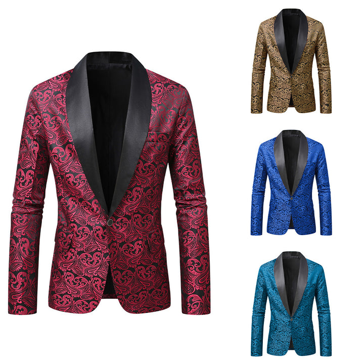 Herren eleganter Pailletten-Blazer mit Paisley-Muster Echoarchiv