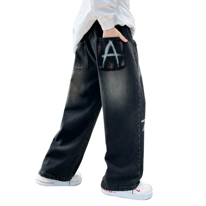 Unisex modische lässige Jeans mit kreativem Druck Echo Archiv