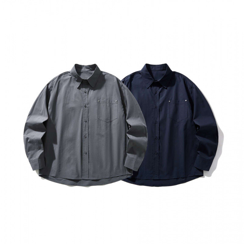Herren Boxy-Overshirt mit Brusttasche und Hemdkragen aus leichtem Baumwollmix Echo Archiv
