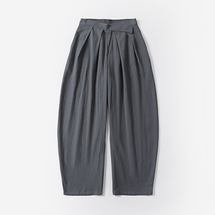 Damen Elegante Bundfalten-Hose mit ballonförmigem Bein und elastischem Taillenbund Echoarchiv