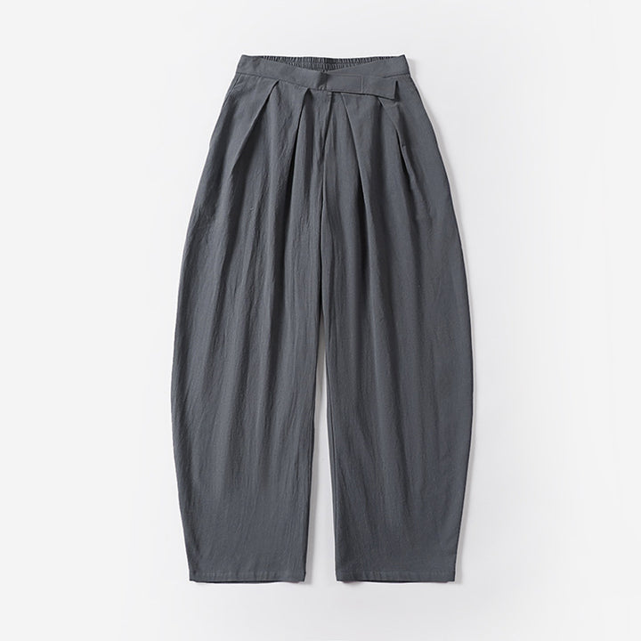Damen Elegante Bundfalten-Hose mit ballonförmigem Bein und elastischem Taillenbund Echoarchiv