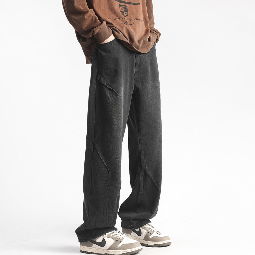 Herren weite Jeanshose mit einzigartigen Steppdetails Echoarchiv