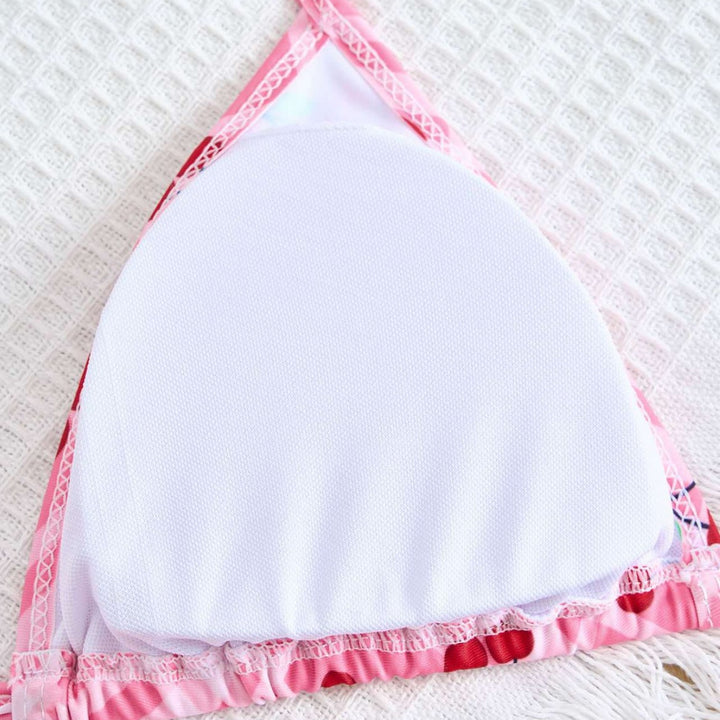 Damen Triangel-Bikini mit frischem Kirschmotiv Echo Archiv