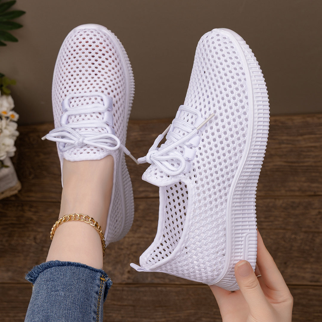 Damen nan atmungsaktiver Mesh-Slip-On Sneaker mit elastischer Schnürung und flexibler Profilsohle Echo Archiv