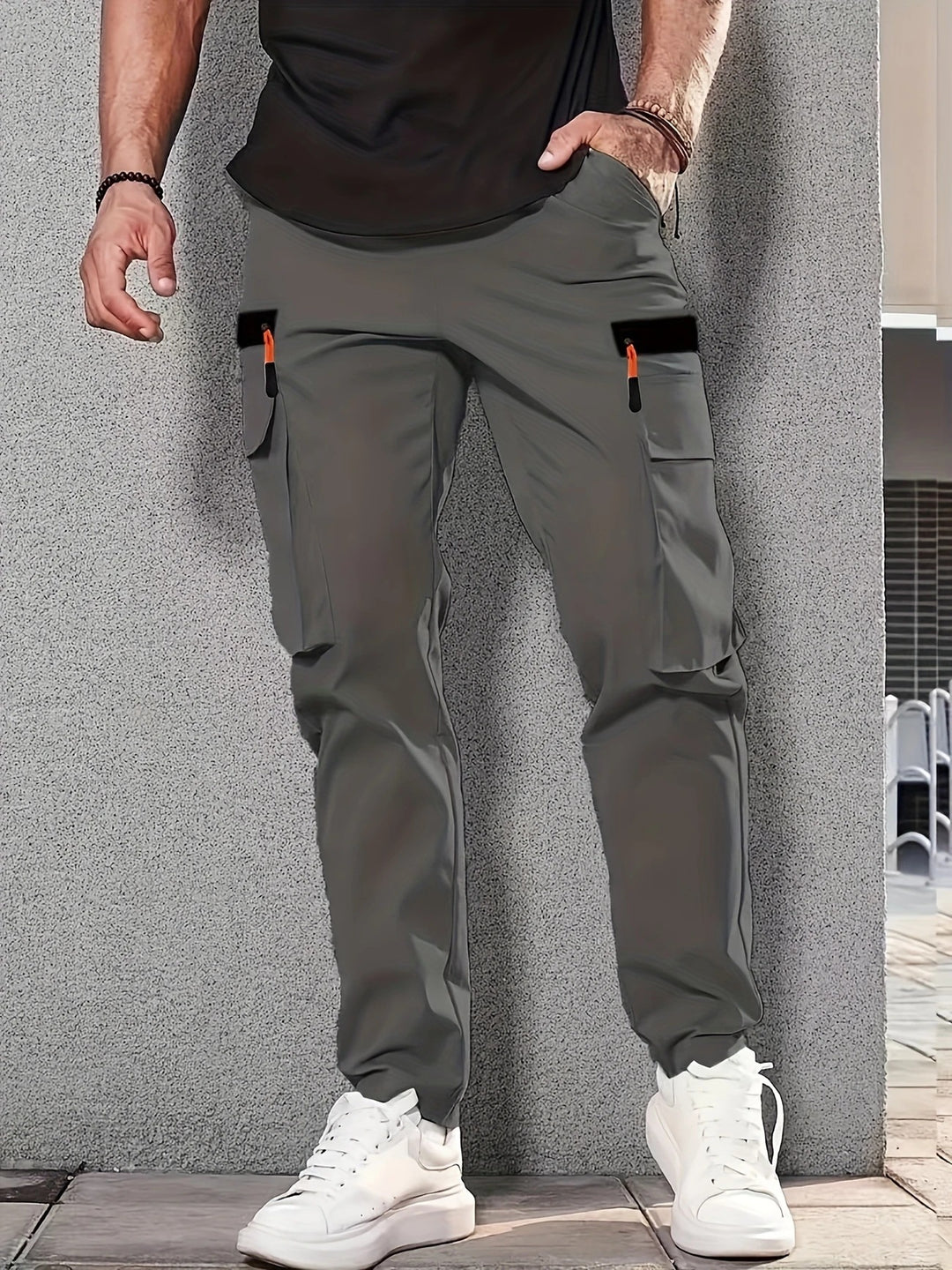 Herren Cargohose im Joggerstil mit elastischem Bund, Tunnelzug & Mehrfachtaschen Echo Archiv