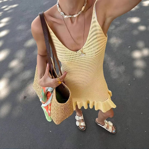 Damen Häkelkleid mit rüschendem Saum Echo Archiv