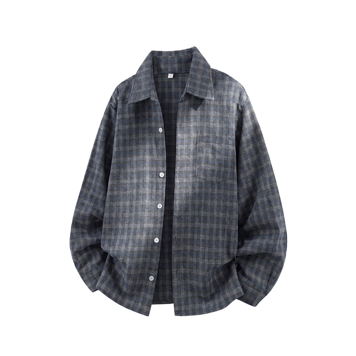 Unisex Oversize Flanell-Hemdjacke mit Karomuster und aufgesetzter Brusttasche Echo Archiv