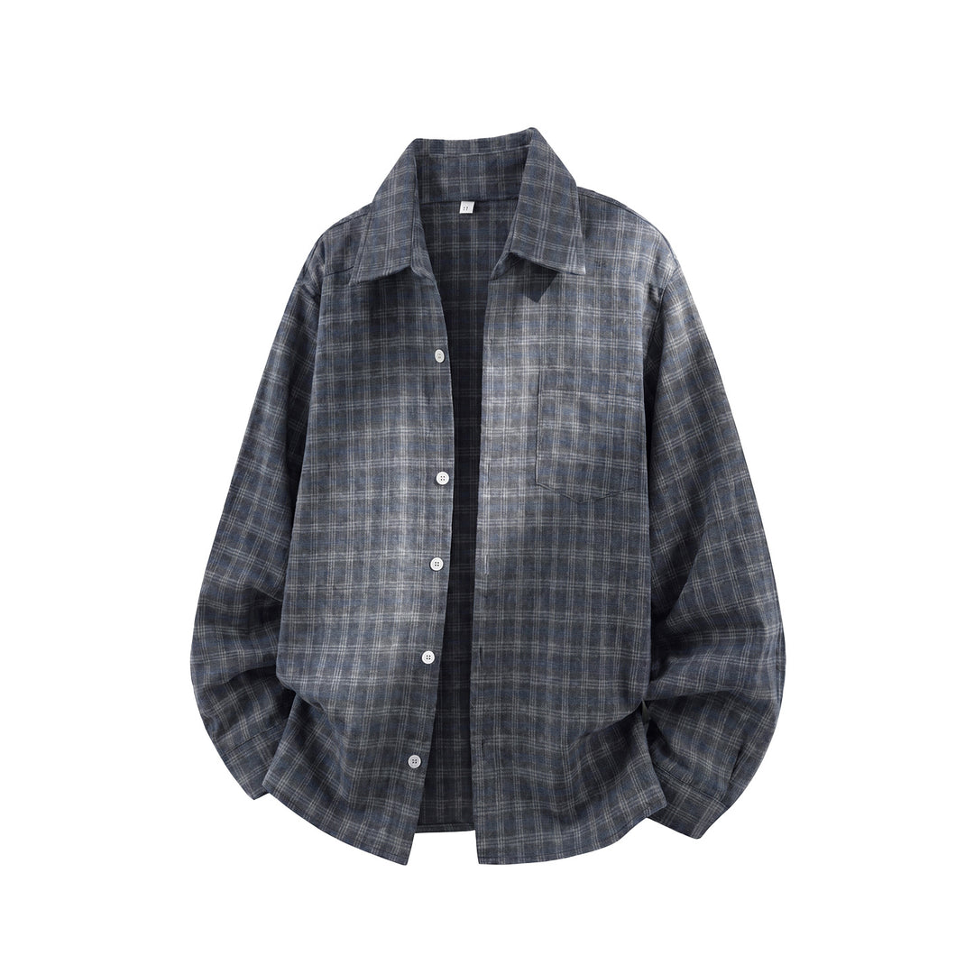 Unisex Oversize Flanell-Hemdjacke mit Vintage-Karo und Brusttasche Echo Archiv
