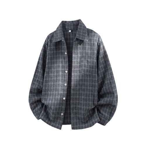 Unisex Oversize Flanell-Hemdjacke mit Vintage-Karo und Brusttasche Echo Archiv