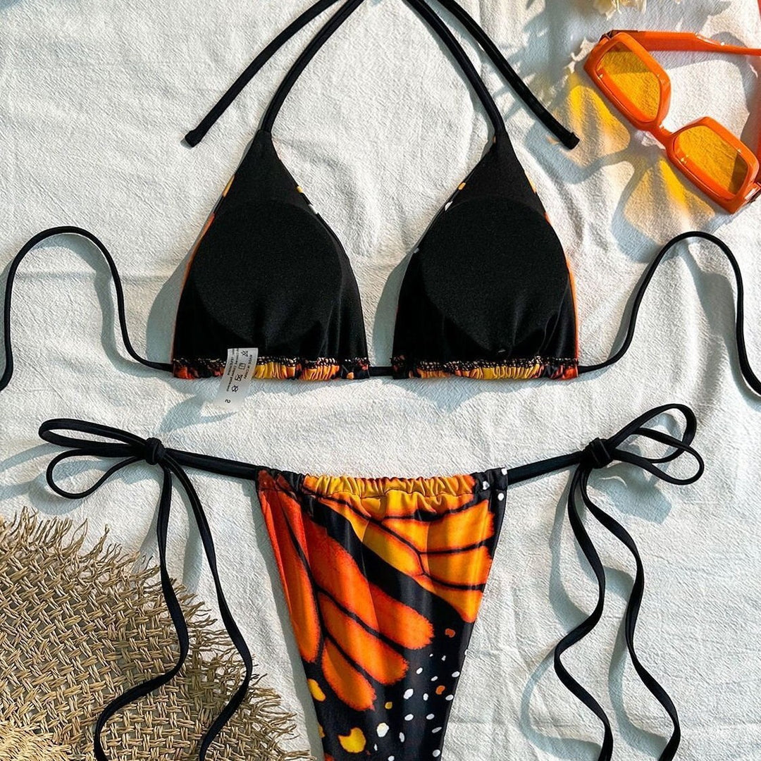 Damen Triangel-Bikini-Set mit verstellbaren Bändern und aufregendem Mustermix Echo Archiv