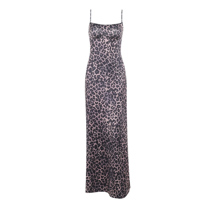Damen Maxikleid mit elegantem Animal-Print und schmalen Trägern Echo Archiv
