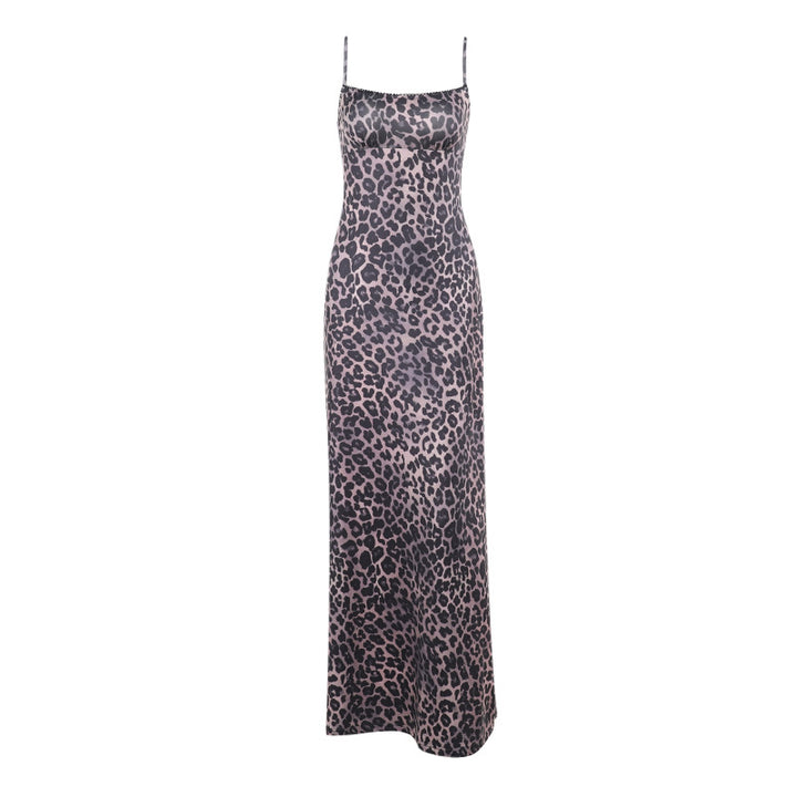 Damen Maxikleid mit elegantem Animal-Print und schmalen Trägern Echo Archiv