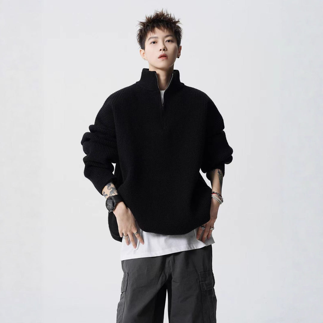 Damen Urbaner Oversized Pullover mit Stehkragen Echoarchiv