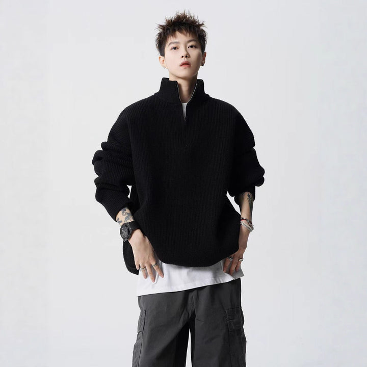 Damen Urbaner Oversized Pullover mit Stehkragen Echoarchiv
