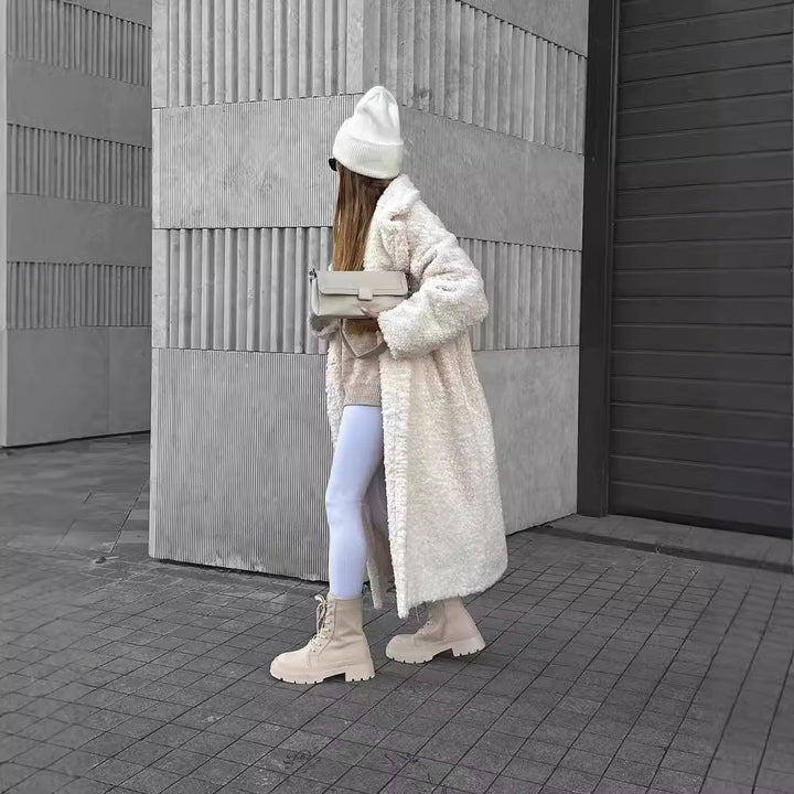 Damen wadenhohe robuste Schnürstiefel mit Plateau-Profilsohle Echoarchiv