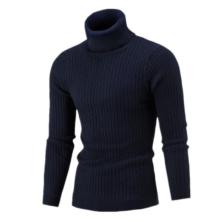 Herren Rollkragenpullover mit strukturiertem Zopfmuster und modernem Schnitt Echoarchiv