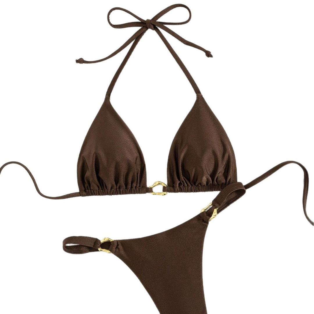 Damen Triangel-Bikini mit luxuriösen goldenen Akzenten Echo Archiv