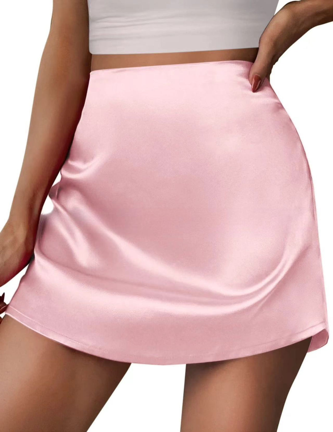 Damen Satin Minirock mit asymmetrischem Saum und fließender Optik Echo Archiv