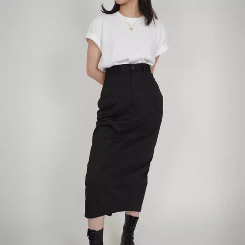 Damen Eleganter Midirock mit innovativem Schnitt Echoarchiv