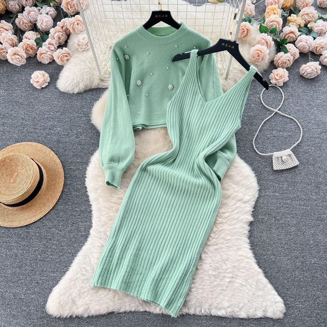 Damen Strickkleid mit elegantem V-Ausschnitt Echo Archiv