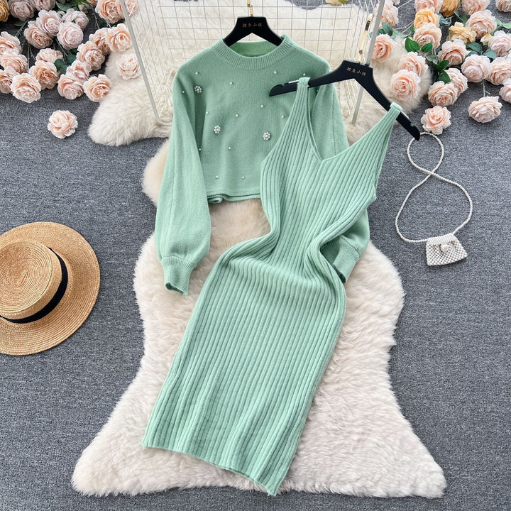 Damen Strickkleid mit elegantem V-Ausschnitt Echo Archiv