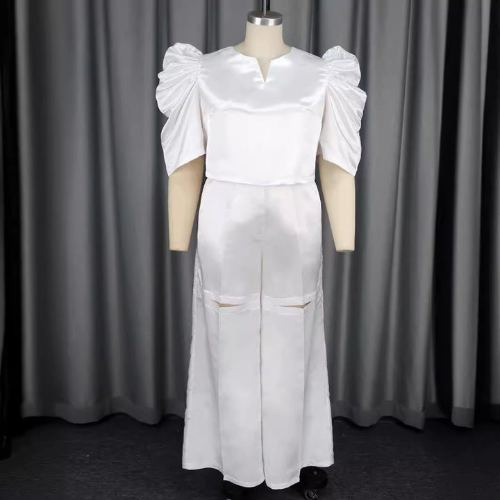 Damen Elegantes Jumpsuit mit voluminösen Puffärmeln und schickem Taillierungsdetail Echo Archiv