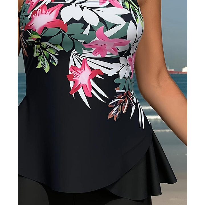 Damen Tankini-Set mit fließendem Oberteil und kurzen Shorts Echo Archiv