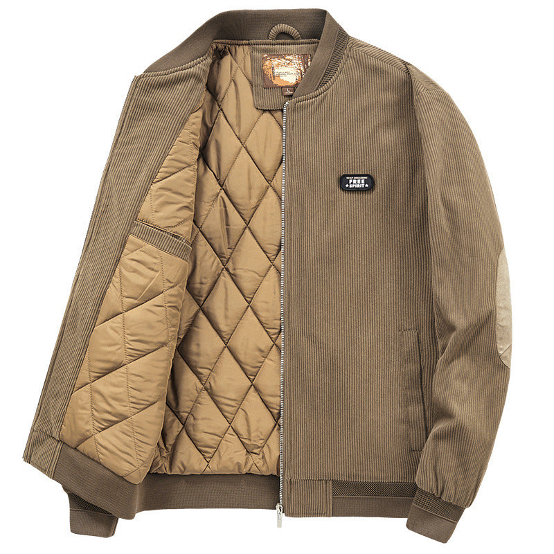 Herren Cordblouson im Bomberstil mit gesteppter Thermoinnenlage – Brevano