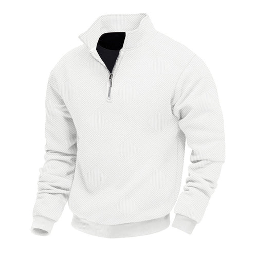 Herren pullover mit strukturierter Oberfläche und hohem Kragen Echoarchiv