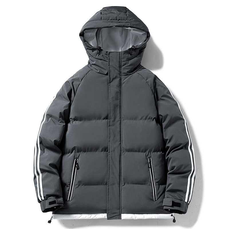 Herren nan gesteppte Kapuzen-Winterjacke mit Thermofutter, seitlichen Kontraststreifen und winddichter Außenhülle Echo Archiv